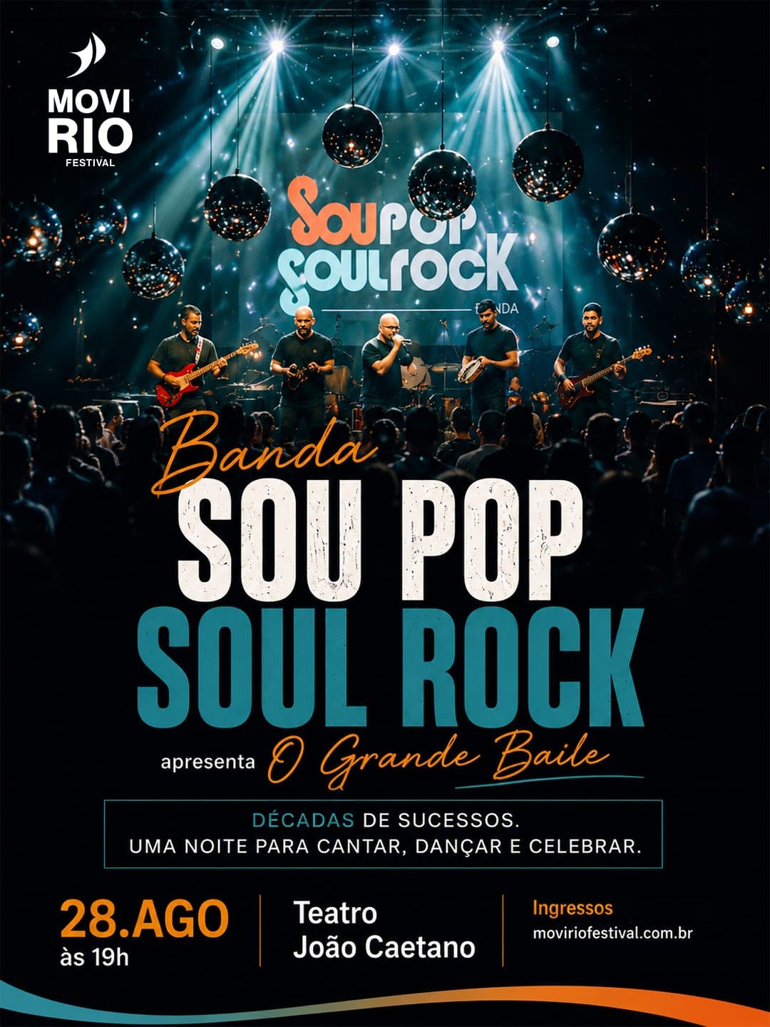Arte de divulgação — Grande Baile — show com a Banda Sou Pop Soul Rock
