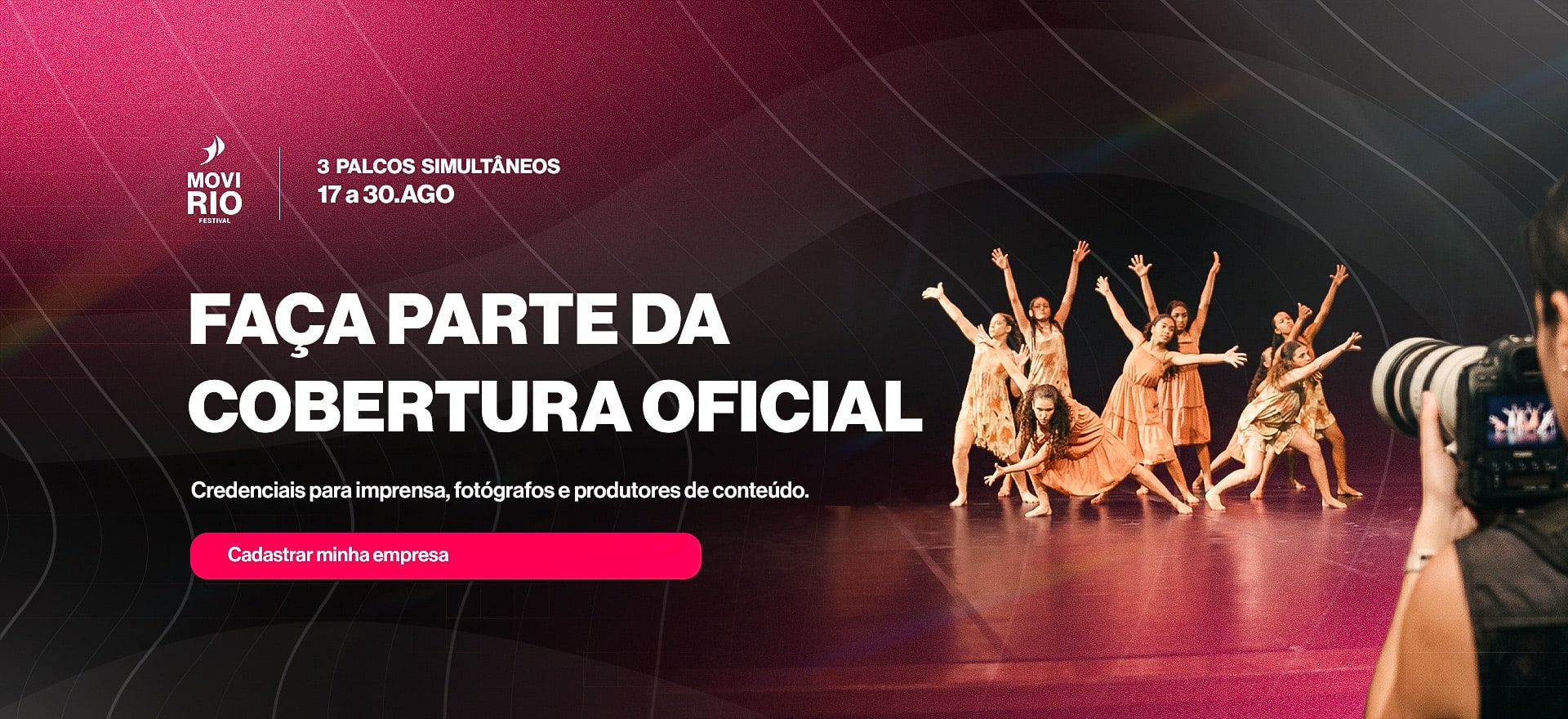 Faça parte da cobertura oficial do MoviRio — credenciais para imprensa e fotógrafos